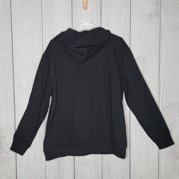 Torrid Lace Up Black Fleece Hoodie with Snake & Roses Graphic, size 1 - Picture 4 of 7